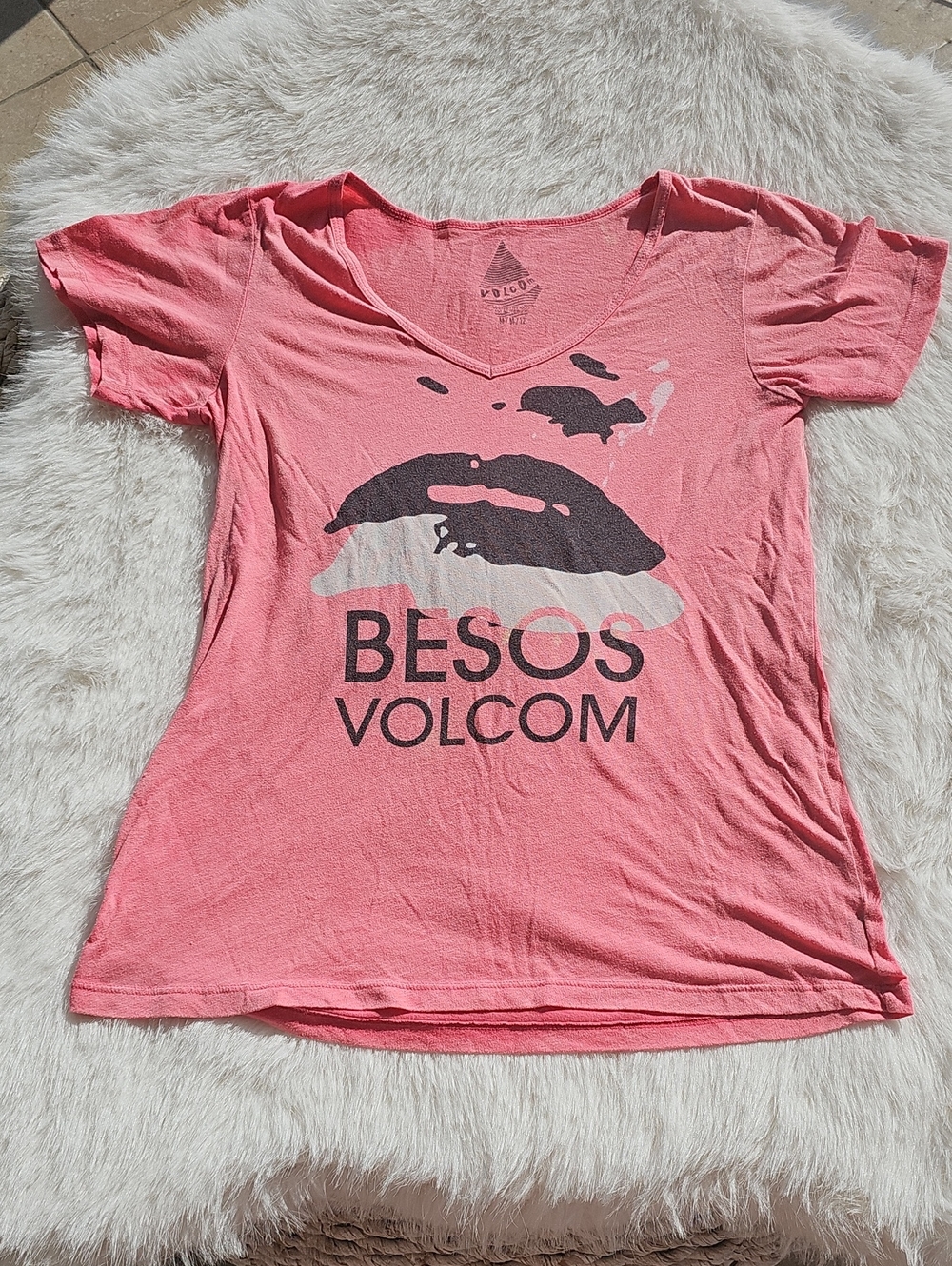 Volcom Pink 'Besos' Graphic T-Shirt
